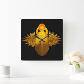 Horloge Carrée Dieu Kherpi du Soleil Levant, scarabée. (Maison)