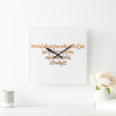Horloge Carrée Dieu Ne Nous A Pas Donné L'Esprit De La Peur (Maison)