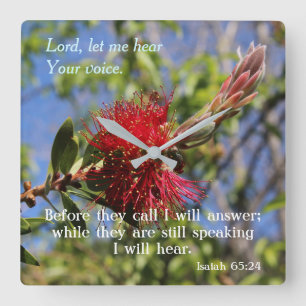 Horloge Carrée Dieu t'apprend la Bible contre l'horloge murale