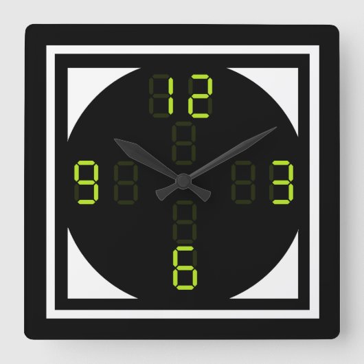 Horloge Carrée Digital Wall Clock (Recto)