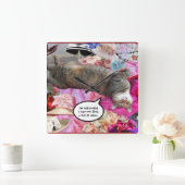 Horloge Carrée Dilemme de Princess Tatus Cat (Maison)