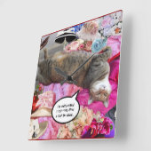 Horloge Carrée Dilemme de Princess Tatus Cat (Angle)