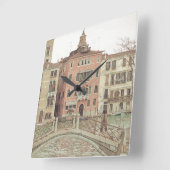 Horloge Carrée Dimanche matin à Venise (Angle)