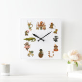 Horloge Carrée Dingaling Bros Circus acts (Maison)