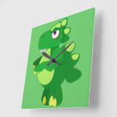 Horloge Carrée Dinosaure (Angle)