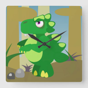 Horloge Carrée Dinosaure
