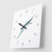 Horloge Carrée Dinosaure bleu 4 de ptérodactyle (Angle)