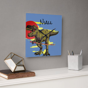 Horloge Carrée Dinosaure tendance