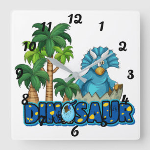 Horloge Carrée Dinosaures