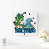 Horloge Carrée Dinosaures (Maison)