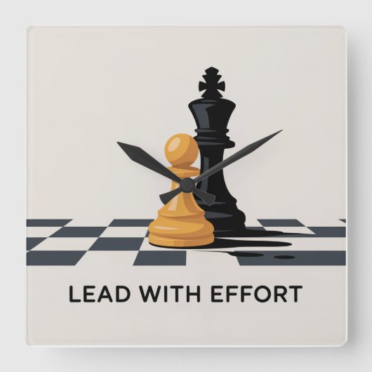 Horloge Carrée Dirigez avec effort (Recto)