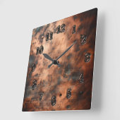 Horloge Carrée dirty copper  (Angle)