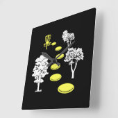 Horloge Carrée Disque Golf Woods Disk Golfer cadeau (Angle)