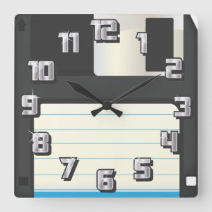 Horloge Carrée Disquettes