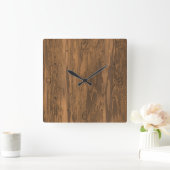 Horloge Carrée Distressed wood pattern clock (Maison)
