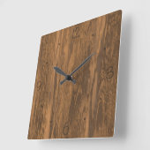Horloge Carrée Distressed wood pattern clock (Angle)