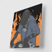 Horloge Carrée Dj Fiery (Angle)