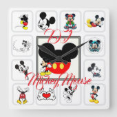 Horloge Carrée DJ Mickeymouse (Recto)