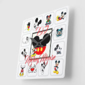 Horloge Carrée DJ Mickeymouse (Angle)