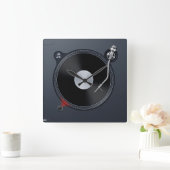 Horloge Carrée DJ turntable Wall Clock (Maison)