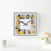 Horloge Carrée do-it-yourself Personnalisé 12 Photo Collage Modèl (Maison)