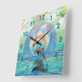 Horloge Carrée Dolphin (Angle)