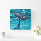 HORLOGE CARRÉE DOLPHIN TAIL FLUKE HOWDY ! (Maison)