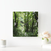 Horloge Carrée Dominicain Forêt de pluie II Vert tropical (Maison)