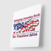 Horloge Carrée Donald Trump (Angle)