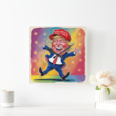 Horloge Carrée Donald Trump 2024 (Maison)