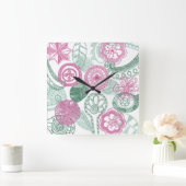 Horloge Carrée doodflowers (Maison)
