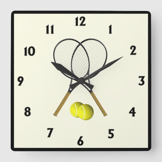 Horloge Carrée Double Tennis Crème (Recto)