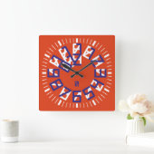 Horloge Carrée Double Triangle Numbers by Masanser Pixelat (Maison)