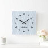 Horloge Carrée Douces étoiles bleues bébé (Maison)
