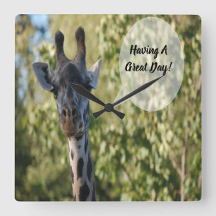 Horloge Carrée Douche girafe