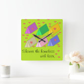 Horloge Carrée Douche pour les sans-abri avec amour (Maison)