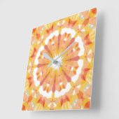 Horloge Carrée Doux Golden Jaune Pastel Rose Star Eclectique Funk (Angle)