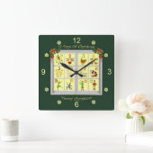 Horloge Carrée Douze Jours De Fenêtre De Noël ~ (Maison)