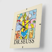 Horloge Carrée Dr Seuss | Graphique Histoires (Angle)