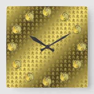 Horloge Carrée Dragon de métal