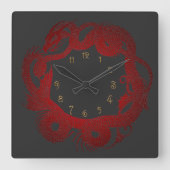 Horloge Carrée Dragon Rouge (Recto)