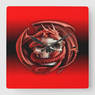 Horloge Carrée dragon skull