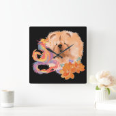 Horloge Carrée DRAGON-TALEZ CHOW Année du dragon (Maison)