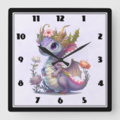 Horloge Carrée Dragon violet à couronne élégante (Recto)