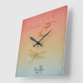 Horloge Carrée Dragonflies (Angle)
