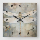 Horloge Carrée Dragonfly (Recto)