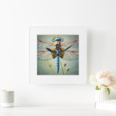 Horloge Carrée Dragonfly 260924IREF213 - Watercolor (Maison)