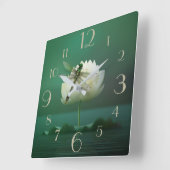 Horloge Carrée Dragonfly and Water Lily (Angle)