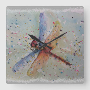 HORLOGE CARRÉE DRAGONFLY DU COLORFUL