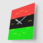 Horloge Carrée Drapeau afro-américain (Angle)